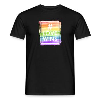 L’amour gagne - T-shirt homme - noir - Devant - AI Model Male 178 light (178cm)
