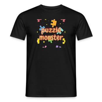 puzzle monster - T-shirt homme - noir - Devant - AI Model Male 178 light (178cm)