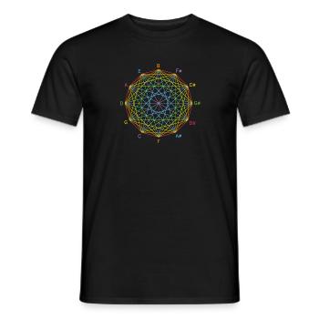 Cercle de quinten, géométrie pour les musiciens - T-shirt homme - noir - Devant - AI Model Male 178 light (178cm)