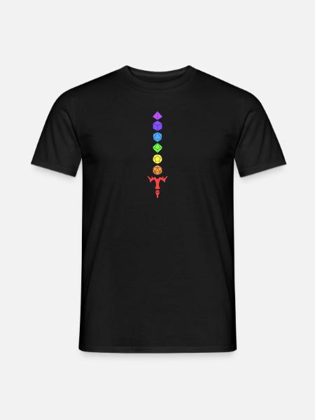Epée arc en ciel en dès de jeu de rôle - T-shirt herr - svart