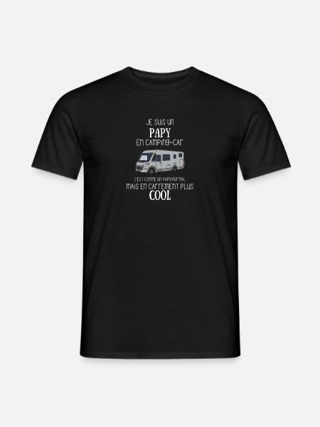 Papy en camping-car - T-shirt homme - noir