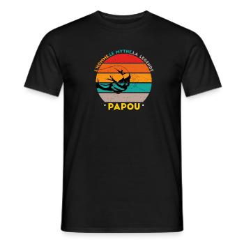 Papou L'homme Le mythe La legende - T-shirt homme - noir - Devant - AI Model Male 178 light (178cm)