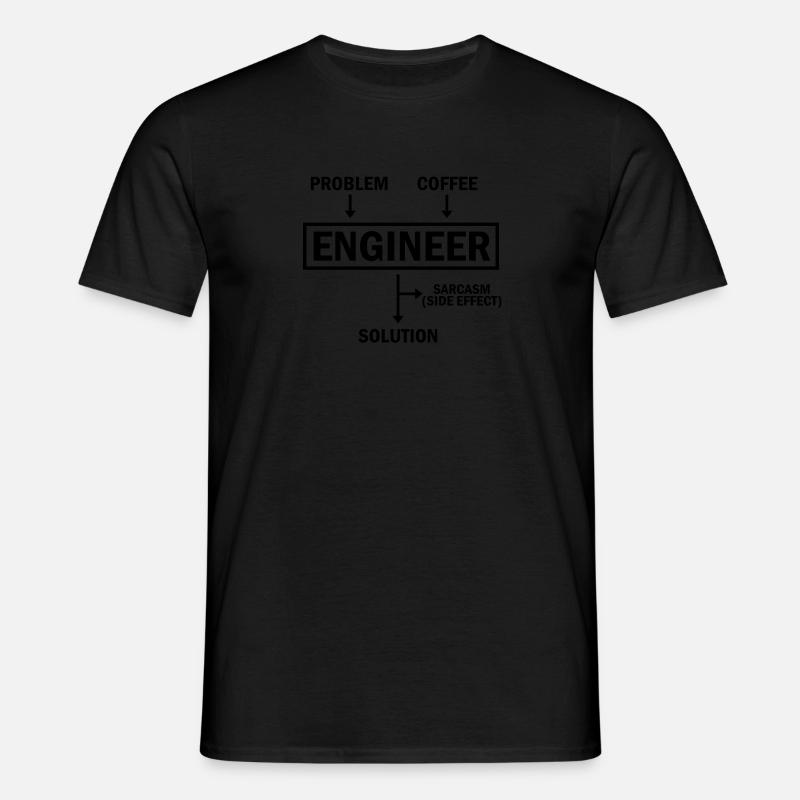 Problem Engineer Coffee Solution Sarcasm - T-shirt Homme - noir