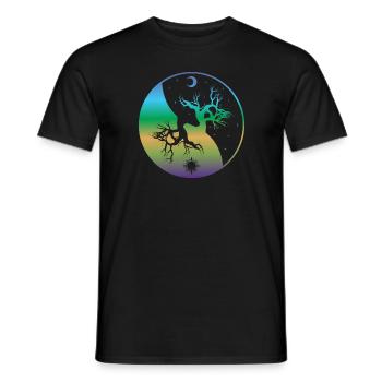 Yin Yang Day/Night by The Manzanita ́s - Men's T-Shirt - black - Front - AI Model Male 178 light (178cm)