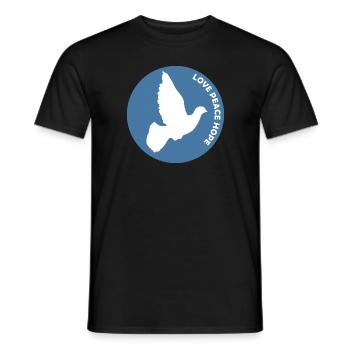 Love Peace Hope Pigeon - Men's T-Shirt - black - Front - AI Model Male 178 light (178cm)