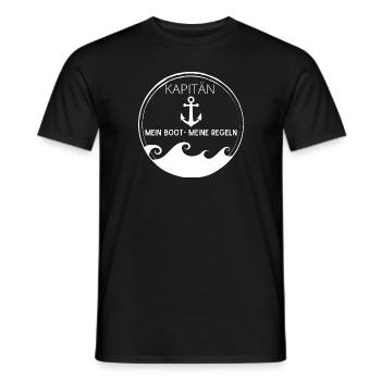 Kapitän - Mein Boot meine Regeln - Männer T-Shirt - Schwarz - Vorne - AI Model Male 178 light (178cm)
