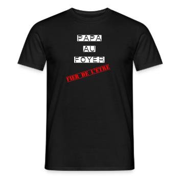 Papa au foyer, fier de l'être - T-shirt homme - noir - Devant - AI Model Male 178 light (178cm)