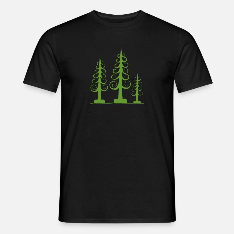 Spanbaum, geschnitzter Baum - Männer T-Shirt - Schwarz