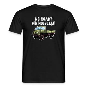 Pas de route? Aucun problème! Unimog - Tout-terrain - Oldtimer - T-shirt homme - noir - Devant - AI Model Male 178 light (178cm)
