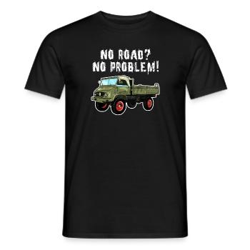 Pas de route? Aucun problème! Unimog - Tout-terrain - Oldtimer - T-shirt homme - noir - Devant - AI Model Male 178 light (178cm)