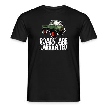 Les routes sont surestimées - Unimog - Offroad - Oldtimer - T-shirt homme - noir - Devant - AI Model Male 178 light (178cm)