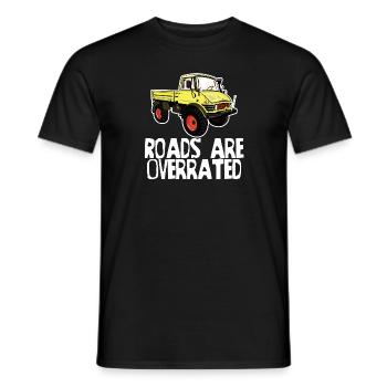 Les routes sont surestimées - Unimog - Offroad - Oldtimer - T-shirt homme - noir - Devant - AI Model Male 178 light (178cm)