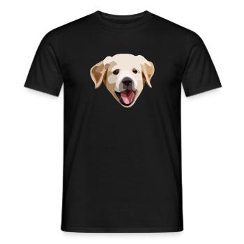Golden Retriever / Labrador Puppy - Men's T-Shirt - black - Front - AI Model Male 178 light (178cm)