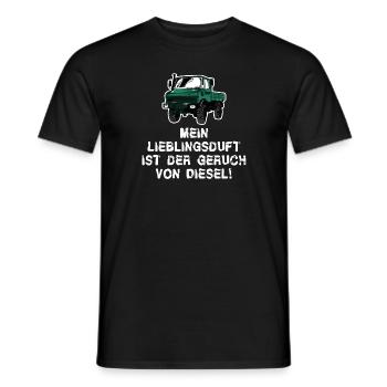 Mein Lieblingsduft ist Diesel! Unimog - Oldtimer - Männer T-Shirt - Schwarz - Vorne - AI Model Male 178 light (178cm)