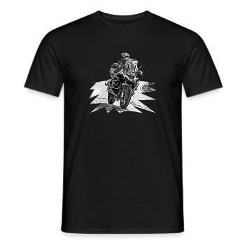 Adventure Bike Curve black - Men's T-Shirt - black - Front - AI Model Male 178 light (178cm)