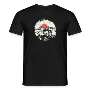 Camping - Unimog - Adventure - Oldtimer - Men's T-Shirt - black - Front - AI Model Male 178 light (178cm)