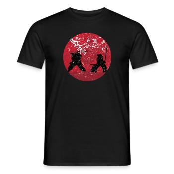 Vintage Japon Art Japonais Samouraï - T-shirt homme - noir - Devant - AI Model Male 178 light (178cm)
