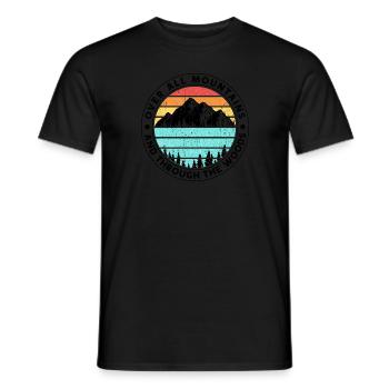 Über alle Berge und durch die Wälder Wandern Wild - Männer T-Shirt - Schwarz - Vorne - AI Model Male 178 light (178cm)