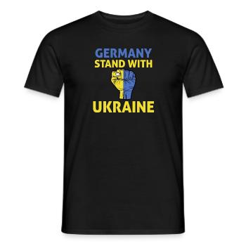 germany Stand With Ukrain I Stand With Ukraine - Men's T-Shirt - black - Front - AI Model Male 178 light (178cm)