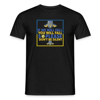 If we will fall you will fall Zelensky speech - Men's T-Shirt - black - Front - AI Model Male 178 light (178cm)