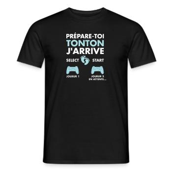 Futur Tonton Gamer Cadeau - T-shirt homme - noir - Devant - AI Model Male 178 light (178cm)