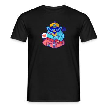 Ours de bonne humeur - T-shirt homme - noir - Devant - AI Model Male 178 light (178cm)