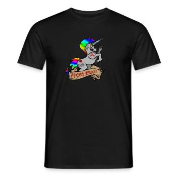 Rebellisches Punk-Einhorn - Männer T-Shirt - Schwarz - Vorne - AI Model Male 178 light (178cm)