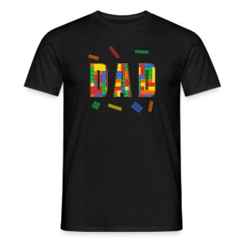 Dad Parent Brick Master Builder Building Blocks - Männer T-Shirt - Schwarz - Vorne - AI Model Male 178 light (178cm)