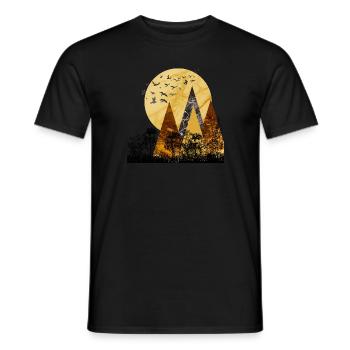 Multicolored mountain pattern - Men's T-Shirt - black - Front - AI Model Male 178 light (178cm)