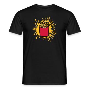 Farbklecks Pommes Frites - Männer T-Shirt - Schwarz - Vorne - AI Model Male 178 light (178cm)