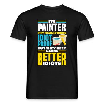 Peintre Peinture Drôle Citation - T-shirt homme - noir - Devant - AI Model Male 178 light (178cm)