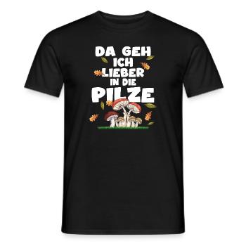 pilze sammeln herbst natur pilzsammler pilzzeit - Männer T-Shirt - Schwarz - Vorne - AI Model Male 178 light (178cm)