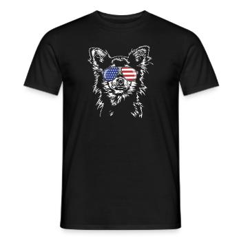CHIHUAHUA America Flag Lunettes de soleil Chien Wilsigns - T-shirt homme - noir - Devant - AI Model Male 178 light (178cm)