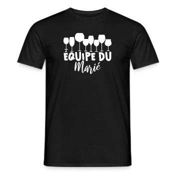 équipe du marié Humour Team EVG du Futur Marié - T-shirt homme - noir - Devant - AI Model Male 178 light (178cm)