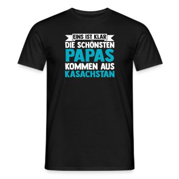 Kazakh Papa Père Fête des Pères Kazakhstan - T-shirt homme - noir - Devant - AI Model Male 178 light (178cm)