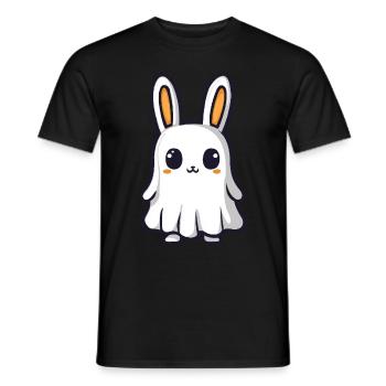 Lapin Halloween Bande dessinée Fantôme - T-shirt homme - noir - Devant - AI Model Male 178 light (178cm)