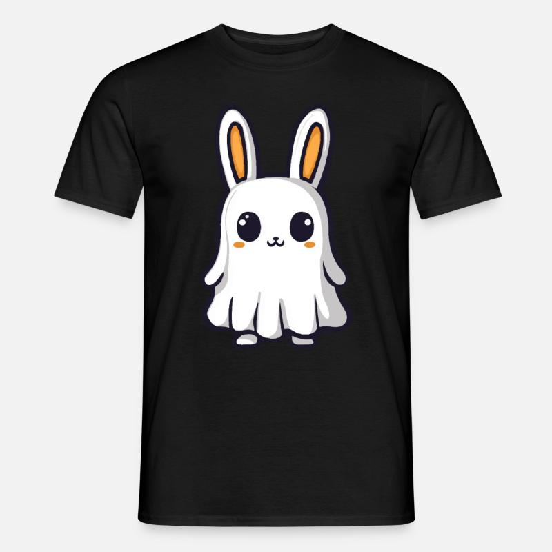 Bunny Halloween Comic Ghost - Men's T-shirt - black