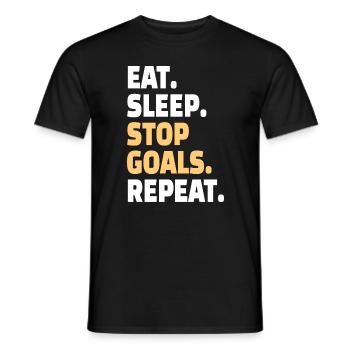 GOALKEEPER: Stop Goals - Männer T-Shirt - Schwarz - Vorne - AI Model Male 178 light (178cm)