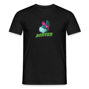 Glimlachend Denver - Heren T-shirt - zwart - Voor - AI Model Male 178 light (178cm)