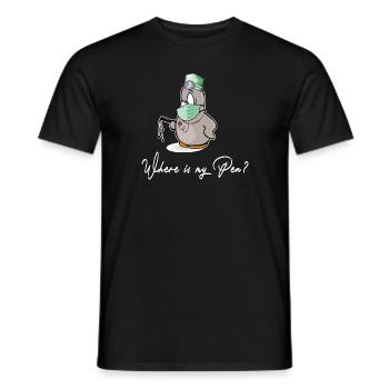 infirmière soins infirmiers où est le stylo op - T-shirt homme - noir - Devant - AI Model Male 178 light (178cm)