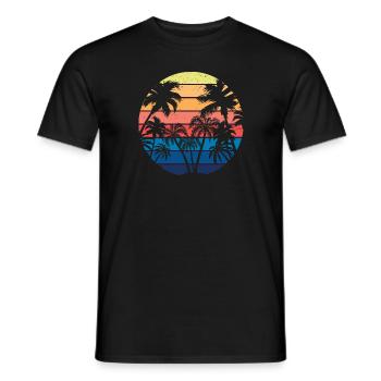 Sunshine & Palm Trees - Holiday SUN - Männer T-Shirt - Schwarz - Vorne - AI Model Male 178 light (178cm)