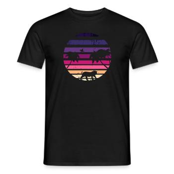Tigres de la jungle rétro - T-shirt homme - noir - Devant - AI Model Male 178 light (178cm)