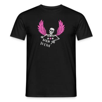 BORN TO LIVE - Men's T-Shirt - black - Front - AI Model Male 178 light (178cm)