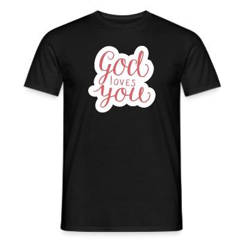 God Loves You Christian Religious Blessed - Männer T-Shirt - Schwarz - Vorne - AI Model Male 178 light (178cm)