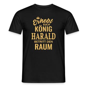 Name Harald König Geschenkidee Geburtstag lustig - Männer T-Shirt - Schwarz - Vorne - AI Model Male 178 light (178cm)