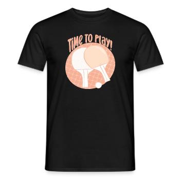 Tischtennis und Time to Play in Pfirsichfarben - Männer T-Shirt - Schwarz - Vorne - AI Model Male 178 light (178cm)
