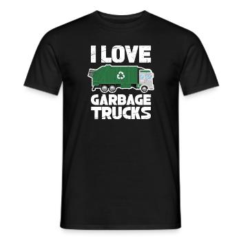 I Love Garbage Trucks – Rubbish Truck Funny - Männer T-Shirt - Schwarz - Vorne - AI Model Male 178 light (178cm)