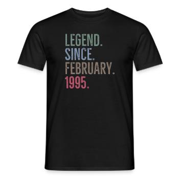 Legend Since February 1995 - Men's T-Shirt - black - Front - AI Model Male 178 light (178cm)
