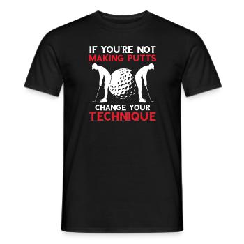 Si vous ne faites pas de putts, changez votre technique - T-shirt homme - noir - Devant - AI Model Male 178 light (178cm)