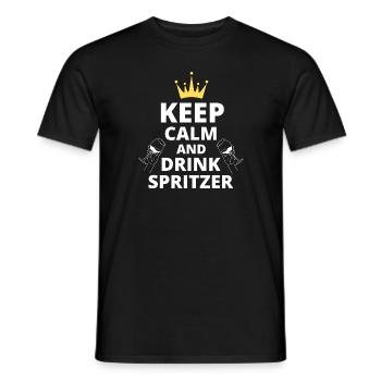 Keep Calm and drink Spritzer - Weißwein Motiv - Männer T-Shirt - Schwarz - Vorne - AI Model Male 178 light (178cm)